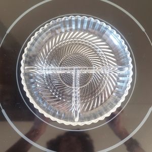 Duralex like divided glass serving dish.